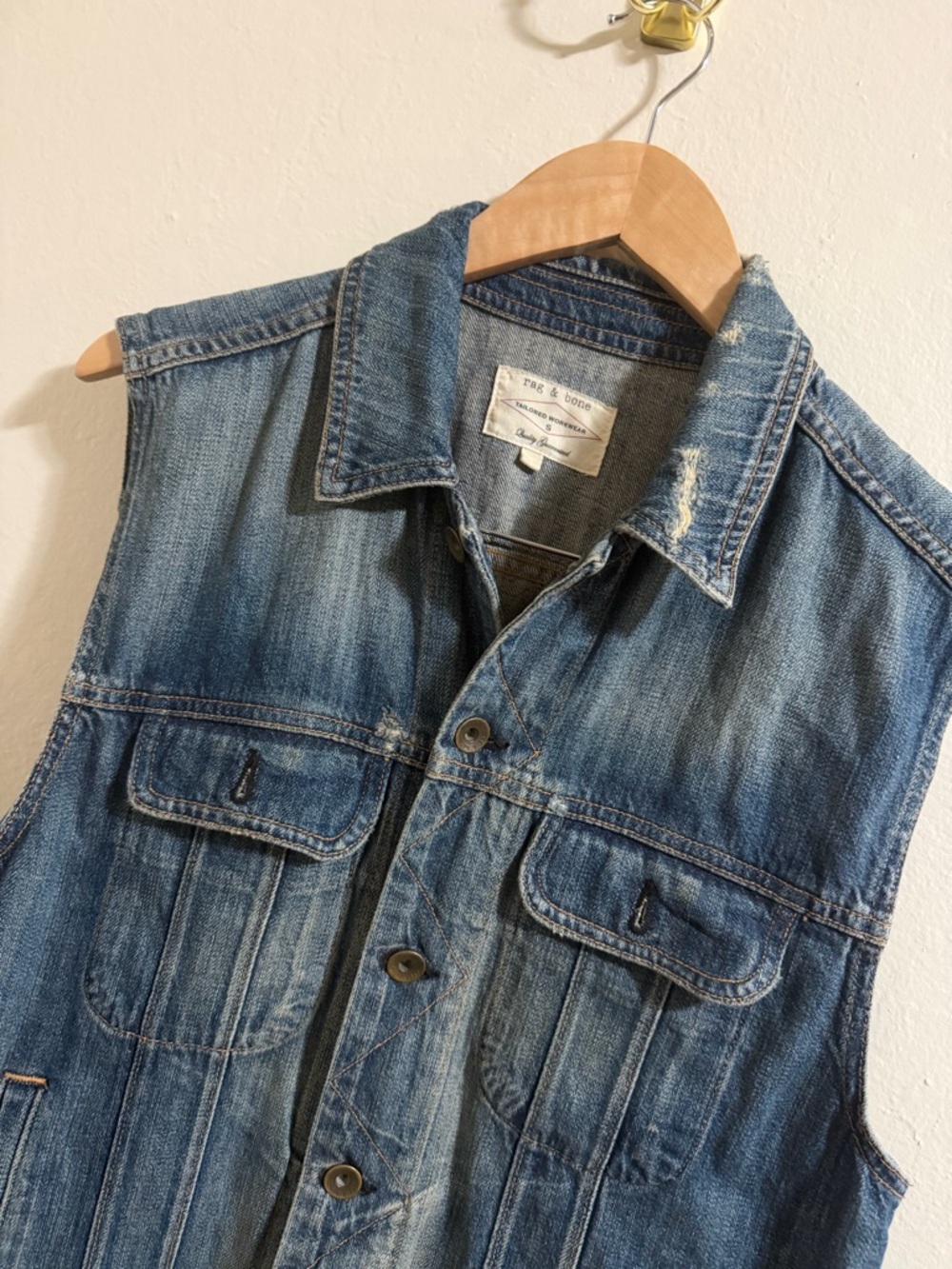 Rag & Bone Tailored Workwear Denim Vest
Distressed size small - Picture 2 of 8